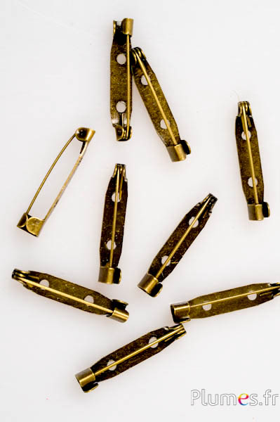 Attaches de broches - 30 mm x 5 mm, 2 trous - bronze